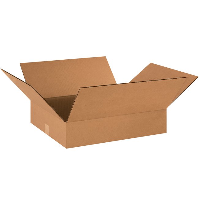 18x16x4 Flat Corrugated Box, ECT-32 Kraft - Bundle of 25 - Image 1