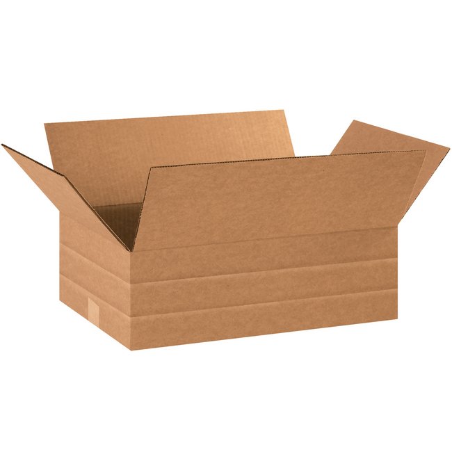 Multi-Depth Adjustable Corrugated Box - 18x12x6 in - Image 1