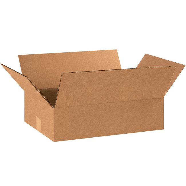 Alpha Packaging 18x12x5 Kraft Corrugated Flat Box Bundle (Pack of 25) - Image 1