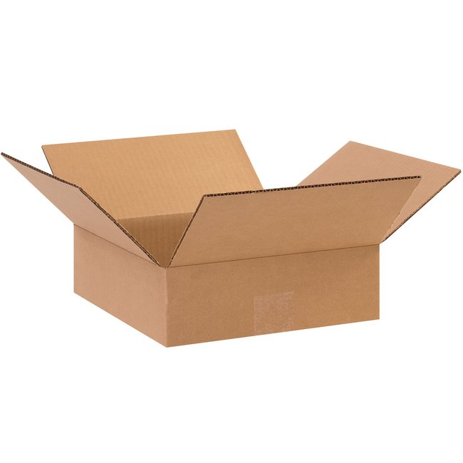 10x10x3 Flat Corrugated Box, ECT-32 Kraft, Bundle of 25 - Image 1