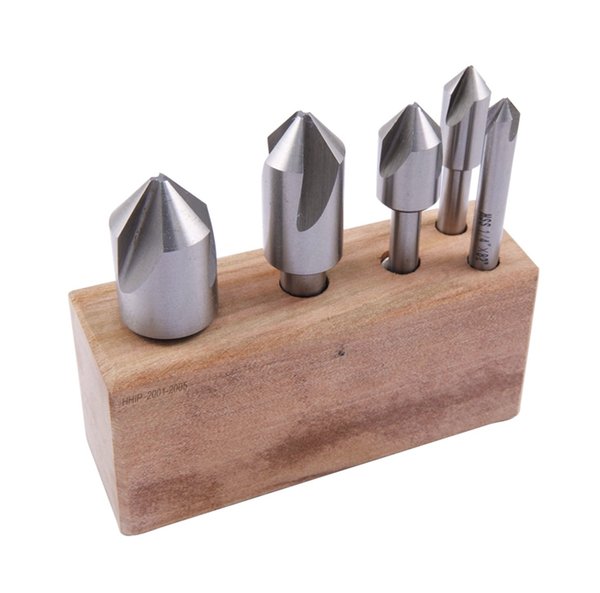 Precise 5-Piece 82 Degree HSS Countersink Set, 1/4-1 Inch - Image 1