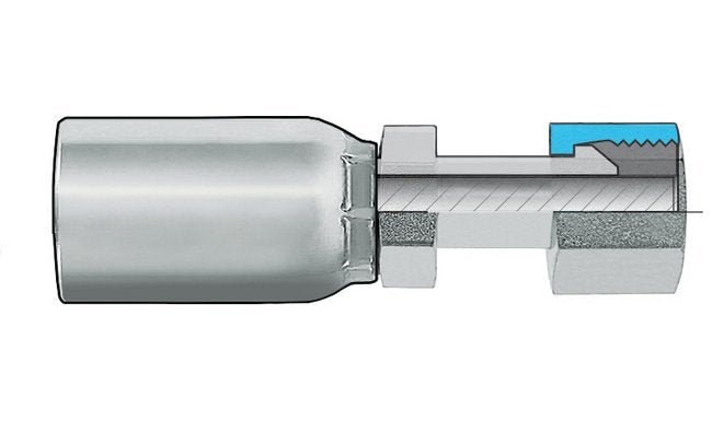Hy Series ORFS Female Swivel Coupling - 13/16-16 Thread, 1/2" ID, Plated Steel Shell - Image 1
