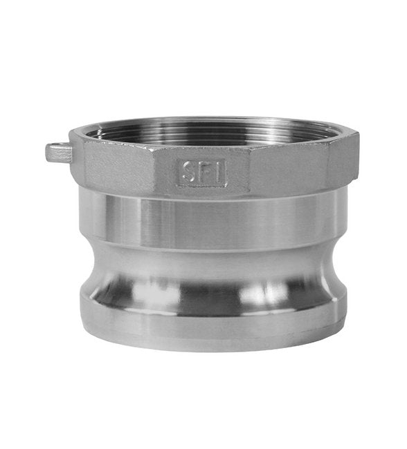 316 Stainless Steel Type A Female BSP x Male Adapter 4" Cam & Groove Coupling - Image 1