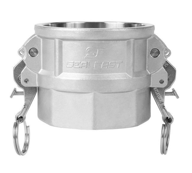 316SS 2" Type D Female Cam Groove Coupler, Self-Locking, NPT - Image 1