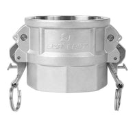 316SS 2" Type D Female Cam Groove Coupler, Self-Locking, NPT