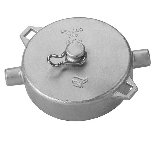 3" Female NPSM 316 Stainless Steel Pipe Cap with BSP Thread - Image 1