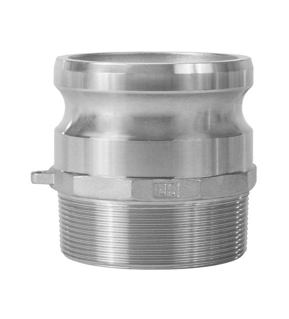 316 Stainless Steel Type F Male Coupler x Male NPT Cam and Groove Coupling - 1 1/2 in - Image 1