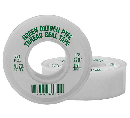 Premium Green PTFE Thread Seal Tape - 1/2" Width x 260" Length - Image 1