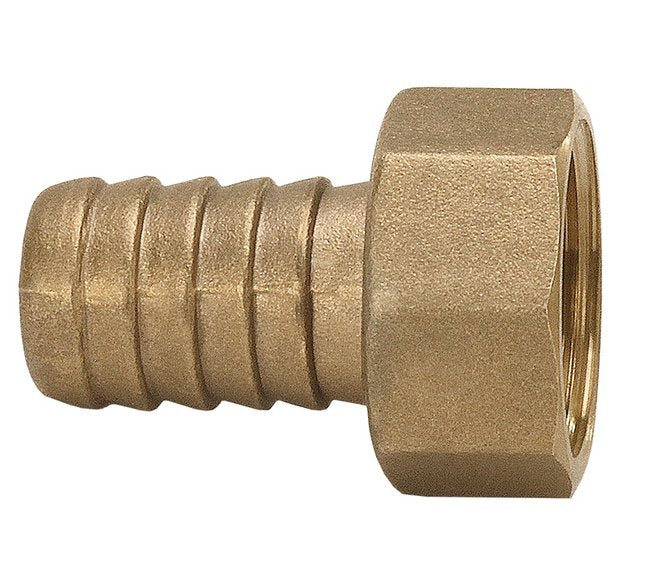 Brass Short Shank Female NPSH Hose Nipple, 5/8 x 3/4 inch - Image 1