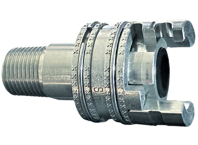 Twin Lock Male Threaded Coupler - Zinc Plated Iron 1/2 in - Image 1