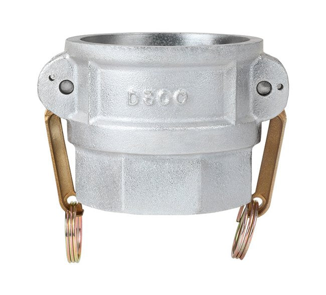 Seal Fast 5 Inch Plated Iron Type D Female Cam and Groove Coupler - Image 1