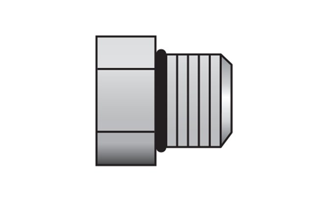 3/8" T1 (NPTF) Carbon Steel O-Ring Hex Head Plug - Series 6408 - Image 1