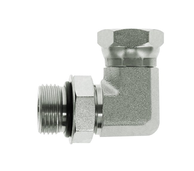 7/16" T1 ORB Plated Steel Male O-Ring x Female NPSM Adapter Fitting - Series 6901 - Image 1