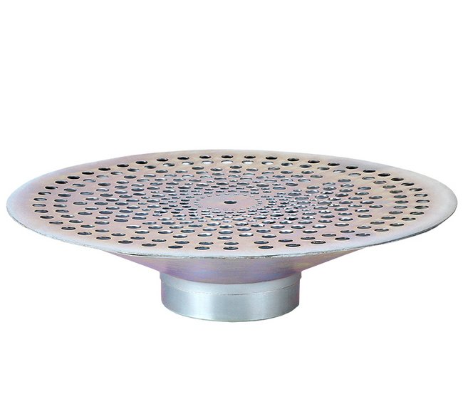 1-1/2" Skimmer Round Hole Bottom Strainer, Zinc Plated Steel SKBH Type - Image 1