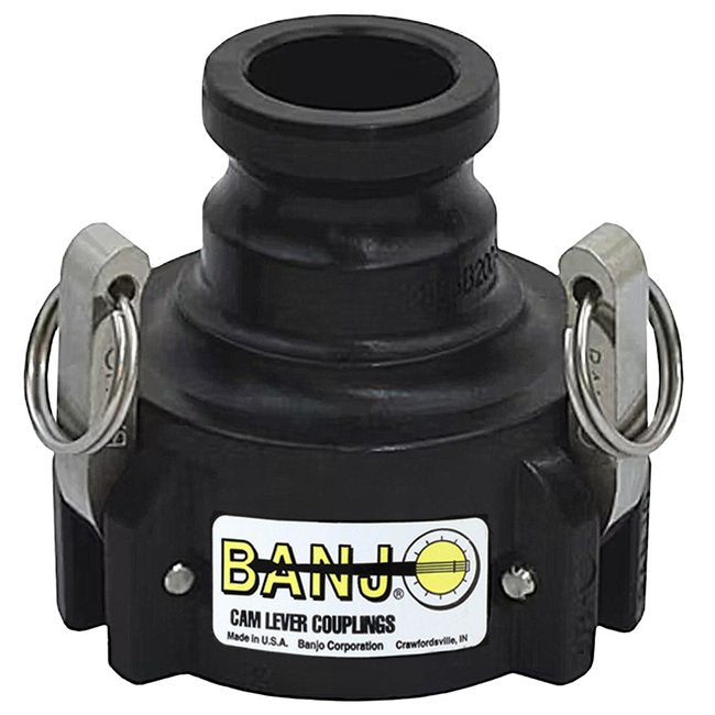 Banjo 3 Inch Female Coupler x Male Adapter with Cam and Groove Fittings - Image 1