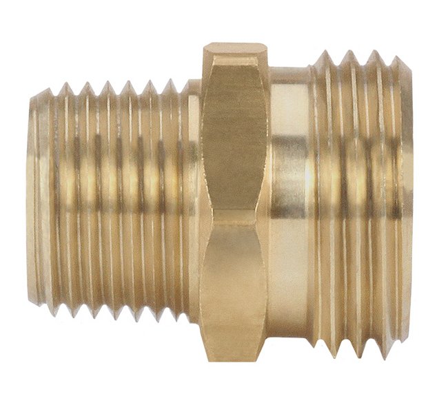 Brass 3/4 in Male Pipe x Male GHT Garden Hose Fitting - Image 1