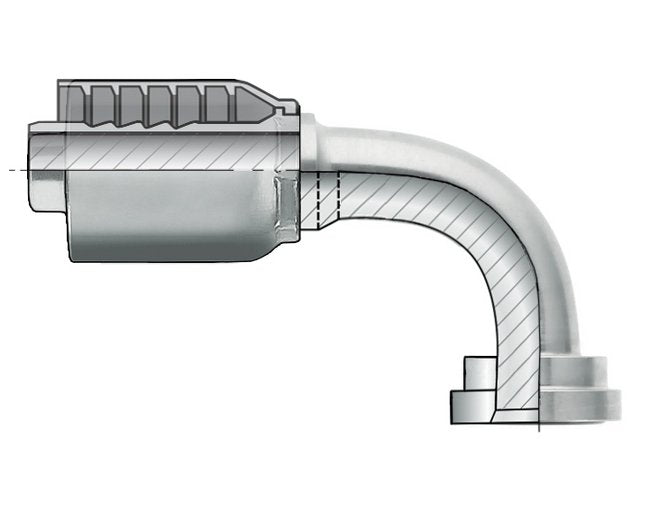 Code 61 - Flange Head 90 Degree Elbow for Hydraulic Couplings - Image 1