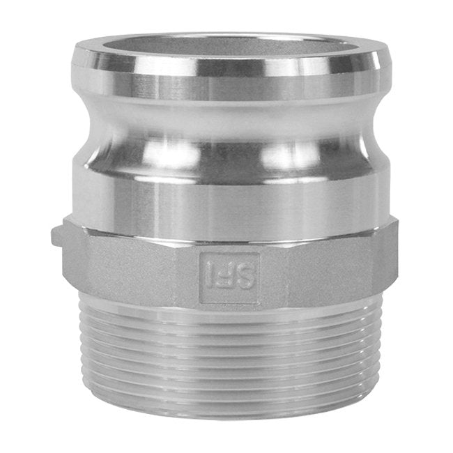 Premium Aluminum Type F Male Adapter x 2" Male NPT Coupling - Image 1