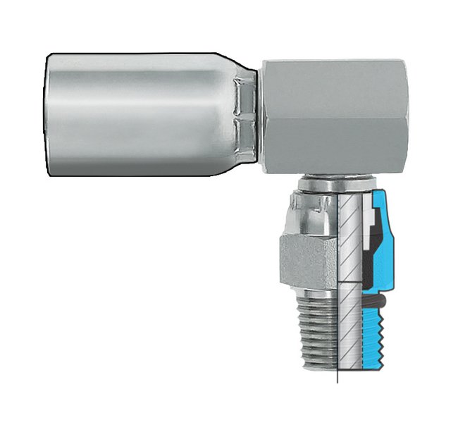 Seal Fast ORB Male 90-Degree Swivel Coupling - Compression Type, Plated Steel Shell - Image 1