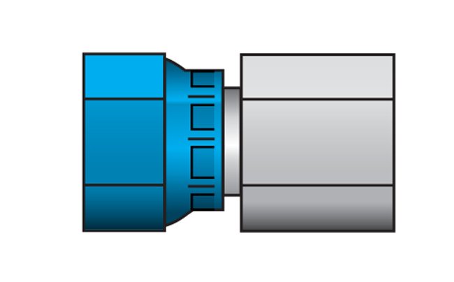 Carbon Steel JIC Swivel Female Adapter Fitting - 1/4 in T1 (UNF) x 1/4 in T2 (UNF), Series 6506 - Image 1