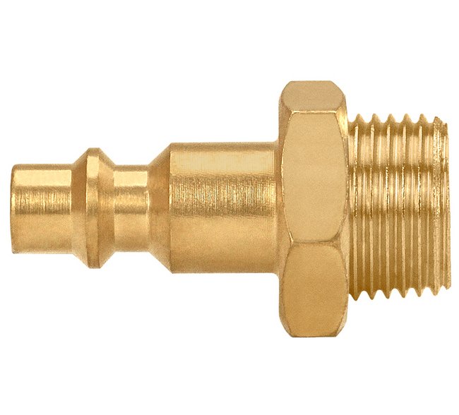 1.69" Brass Quick Connect Plug (AM/AMA Socket, 1/4" Body, Pack of 40) - Image 1