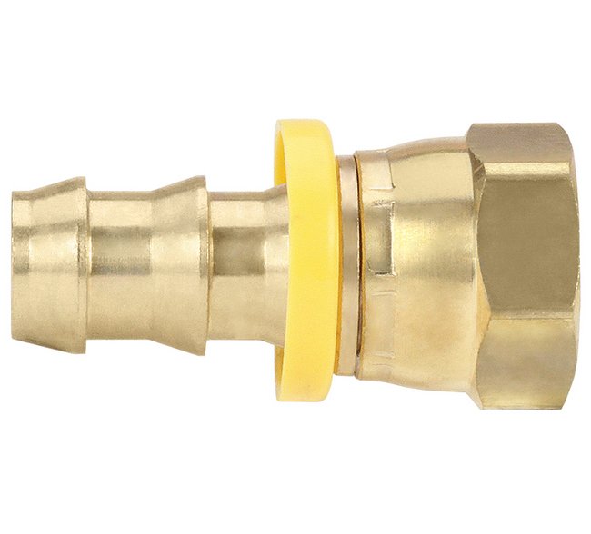 Seal Fast 3/8 in Brass Hose x JIC Female Swivel Fitting - Image 1