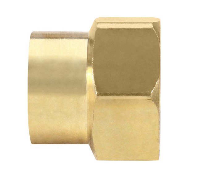 Brass Female GHT x Female Pipe 1/2" Thread Size Garden Hose Fitting - Image 1