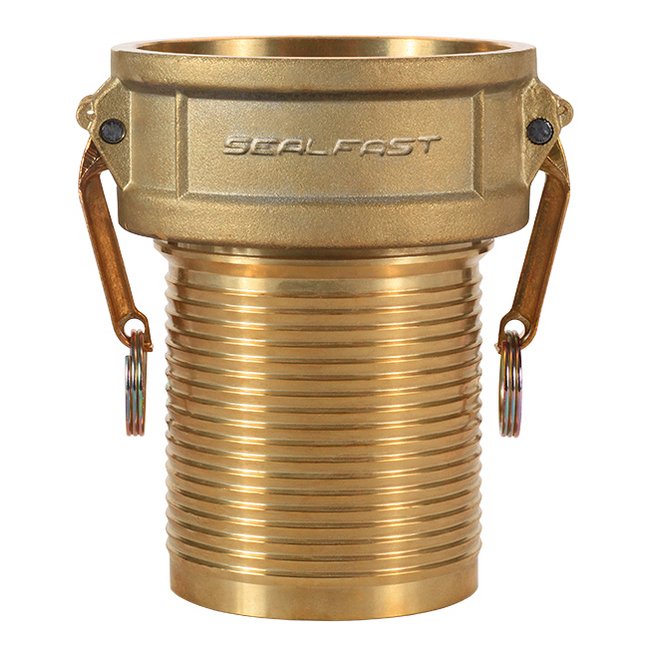6-inch Brass Type C Female Cam and Groove Coupling with Crimp Shank - Seal Fast - Image 1