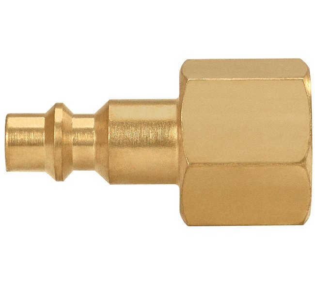 Brass 1/4 Inch AM/AMA Socket Quick Connect Plug, 1.38 in Length - Image 1