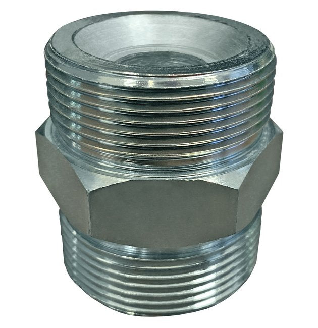 Plated Iron Ground Joint Double Spud - 1 1/4 Inch - Image 1