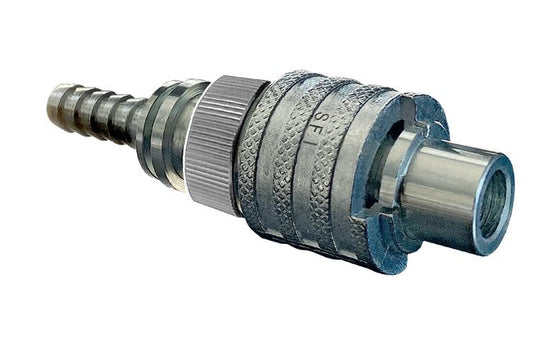 SF Lock Male Head Hose Barb Safety Lock Plug - 3/4 in Zinc Plated Iron - Image 1