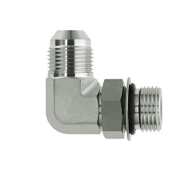 Carbon Steel 90 Degree JIC Male x Male O-Ring Elbow - T1 5/8'' T2 3/8'' - Image 1