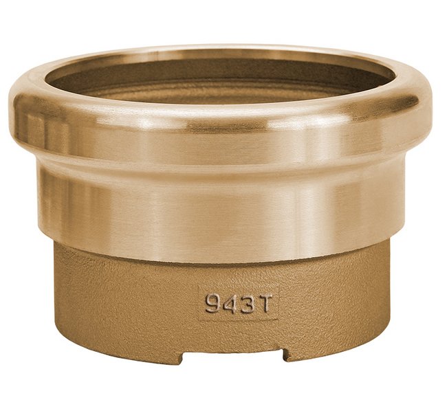 Brass Top Seal Fill Adapter Fitting, 4 x 3 Inch, Dual Point - Image 1