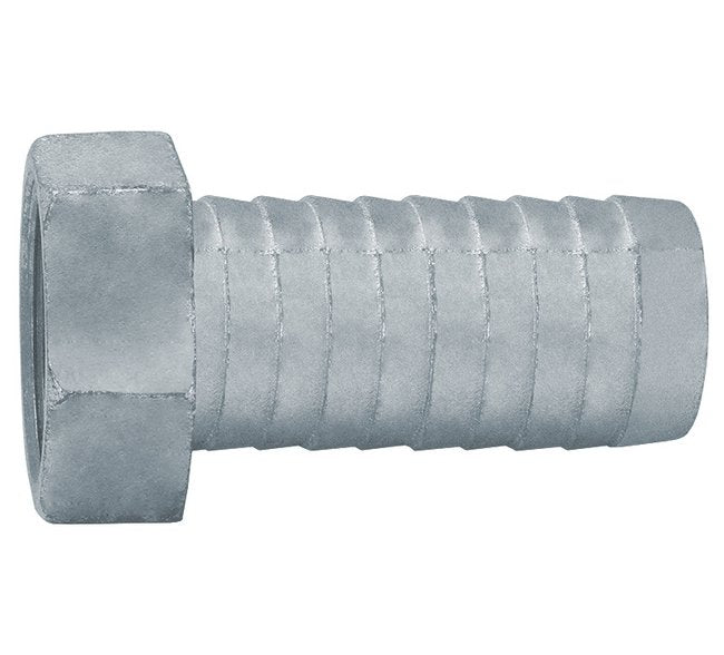 1" Zinc Plated Steel Hex Swivel Long Shank Female Hose Nipple - Image 1