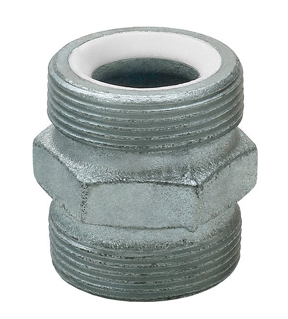 1 Inch Plated Iron Ground Joint Double Spud Coupling - Image 1