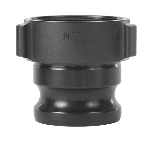 2 1/2 x 2 1/2 Hard Coat Aluminum Hydro Adapter Cam & Groove Coupling with NST Fire Threads - Image 1