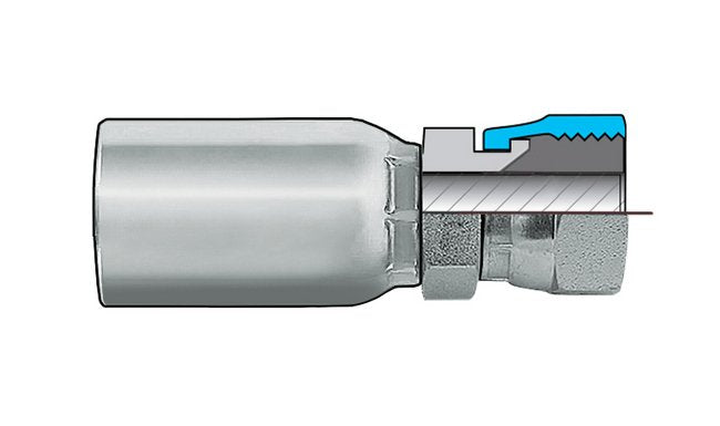 JIC 37° Female Swivel Coupling - Plated Steel, 3/4 - 16 Thread, 3/8 ID - Image 1