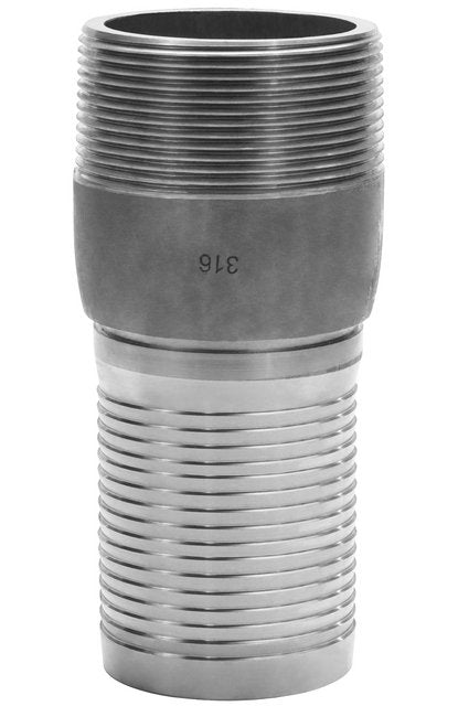 Seal Fast 3" 316 Stainless Steel NPT Threaded Crimp Combination Nipple - Image 1