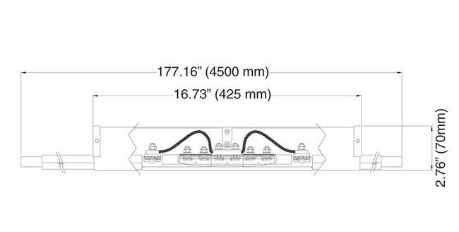 Safelec 2 Conductor Bar Expansion Section with Splice, Aluminum / Stainless Steel - Image 2