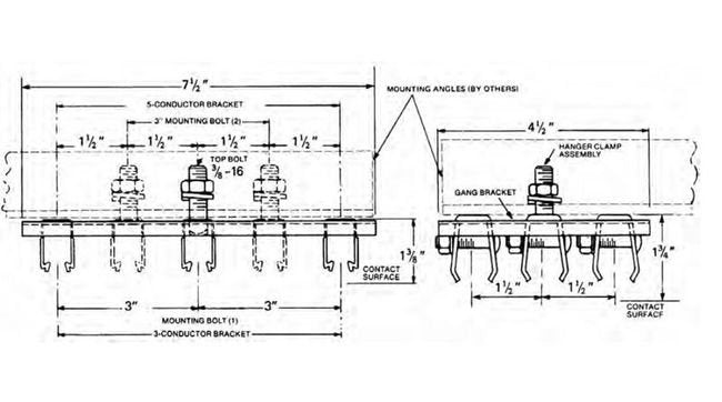 Stainless Steel Cross-Bolt Hanger Clamp for 8-Bar Conductor Bar Systems - Image 3