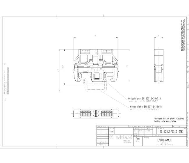 Wieland WE 1/U End Clamp for DIN Rail Terminal Blocks - Image 3