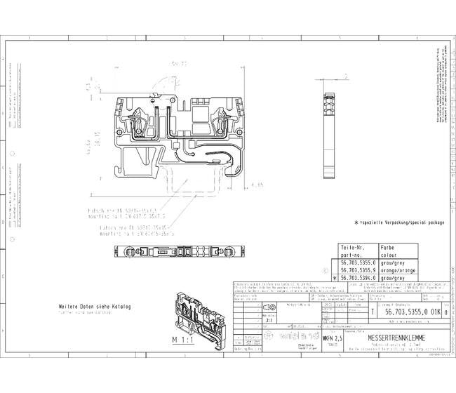 Wieland WKFN 2 Knife Disconnect Terminal Block (2 Clamp Positions) - Image 3