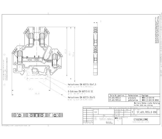 Wieland WKN2,5E/U V0 Multi-Tier Terminal Block - Image 2