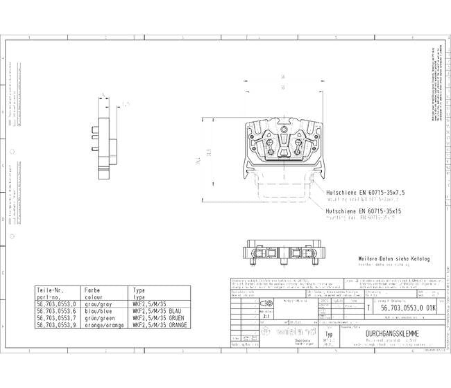 Wieland WKF2.5 Feed-Through Terminal Block - Image 3