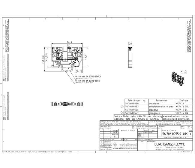 Wieland WKFN 6/35 Feed-Through Terminal Block - Image 3