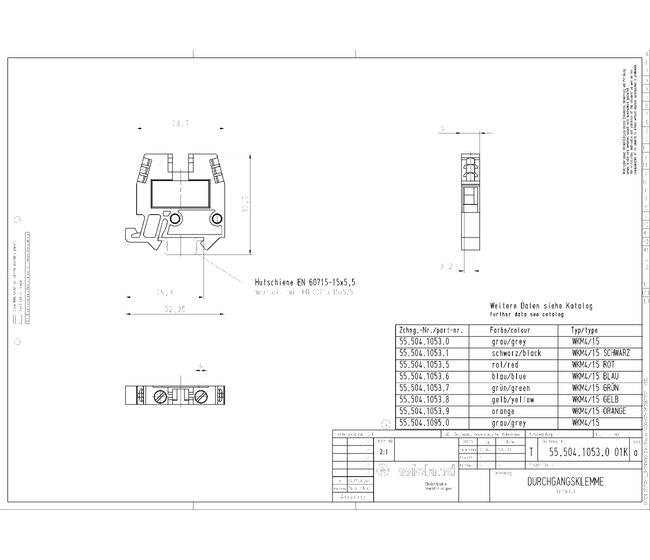 Wieland WKM 4/15 SCHWARZ DIN Rail Feed-Through Terminal Block - Image 3