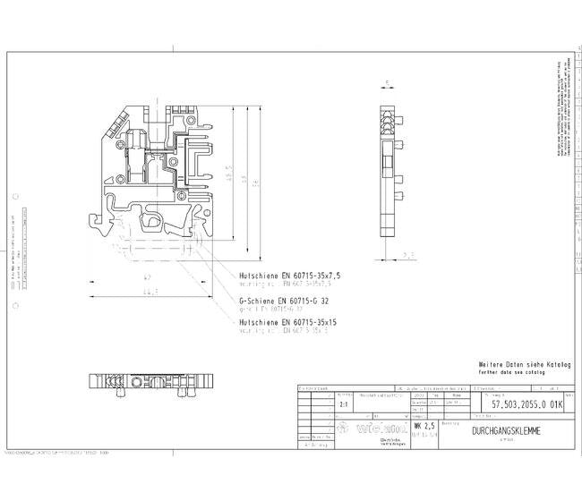 Wieland WK 2.5U DIN Rail Feed-Through Terminal Block - Image 3