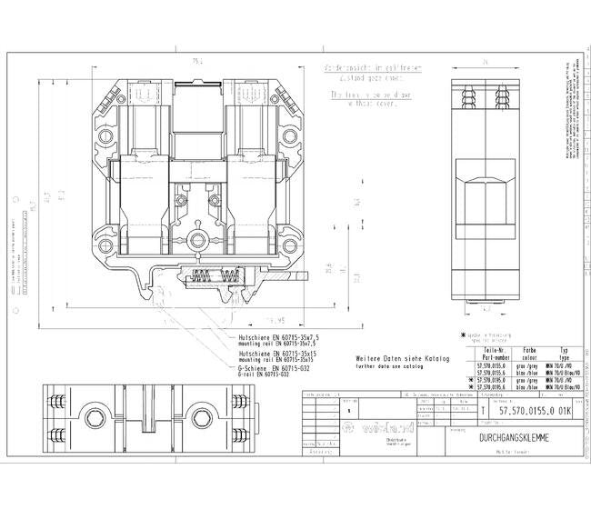 Wieland WKN70/U /V0 Feed-Through Terminal Block - Image 3