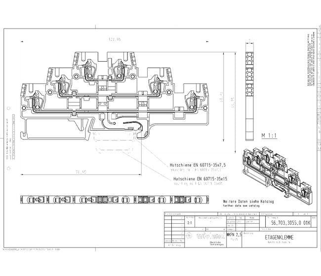 Wieland Multi-Tier Terminal DIN Rail Block - WKFN 2.5 E3/35 - Image 2