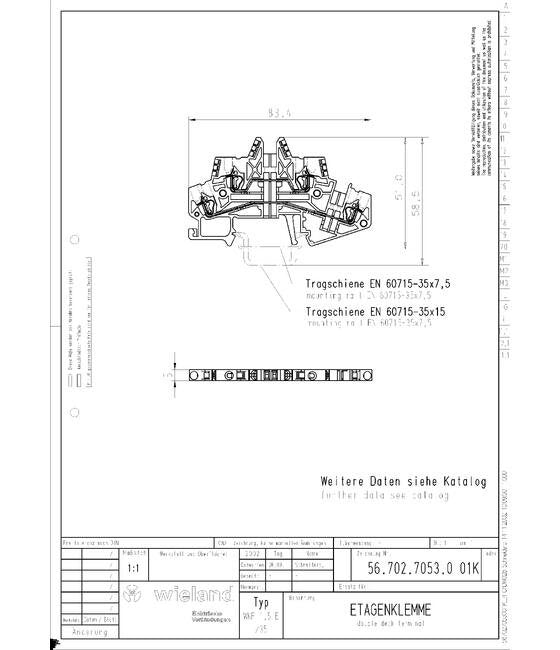 Wieland WKF 1.5 E/35 Multi-Tier Terminal - Spring Clamp Connection - Image 2